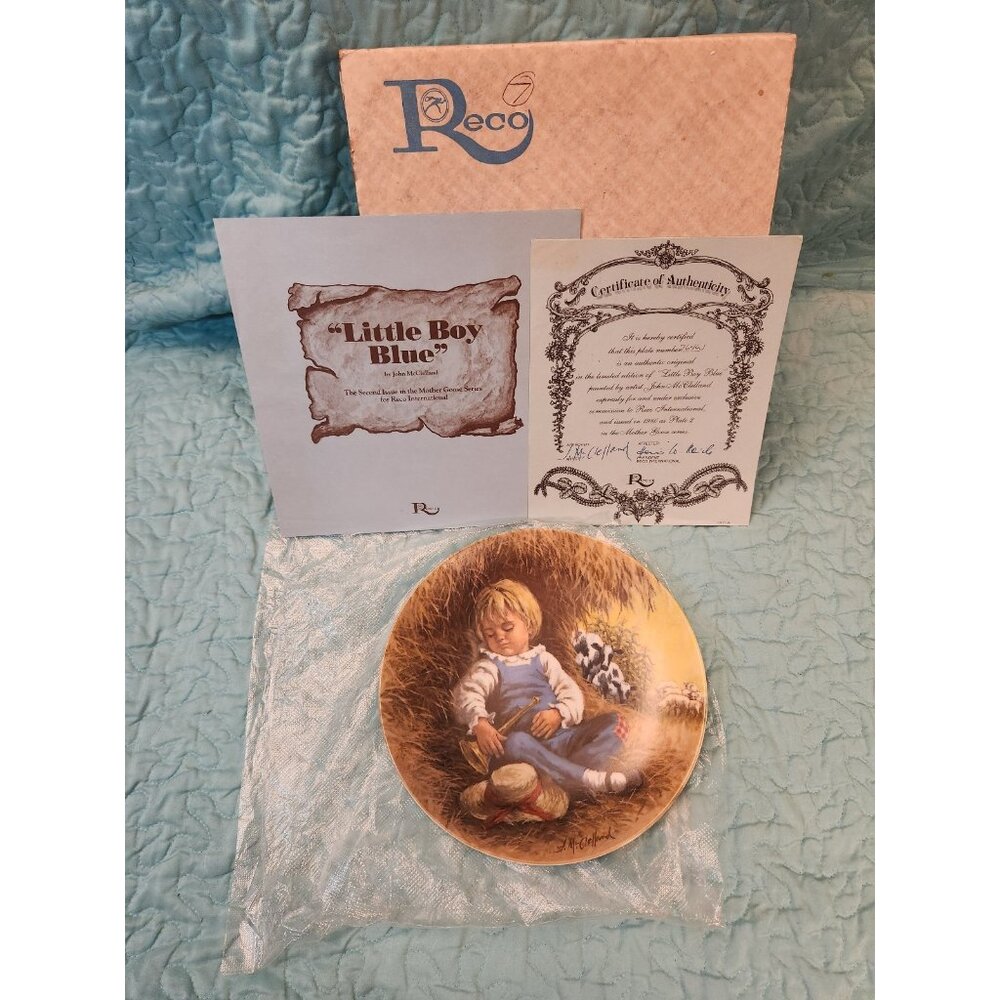 Little Boy Blue Mother Goose 1980 Collectible Plate By Reco